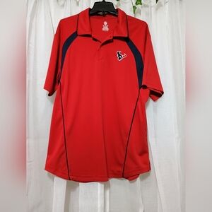 NFL Houston Texans Men's Red  Polo Short Sleeve Size XL